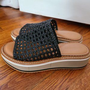 Clergerie Women's Fausta Woven Platform Slide Sandals